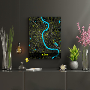 Köln in Neon-Nacht-Farbe